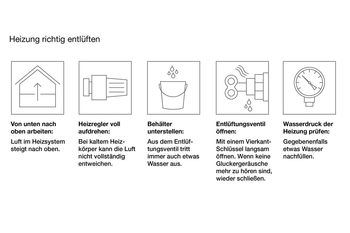 Infografik Heizung richtig entlüften