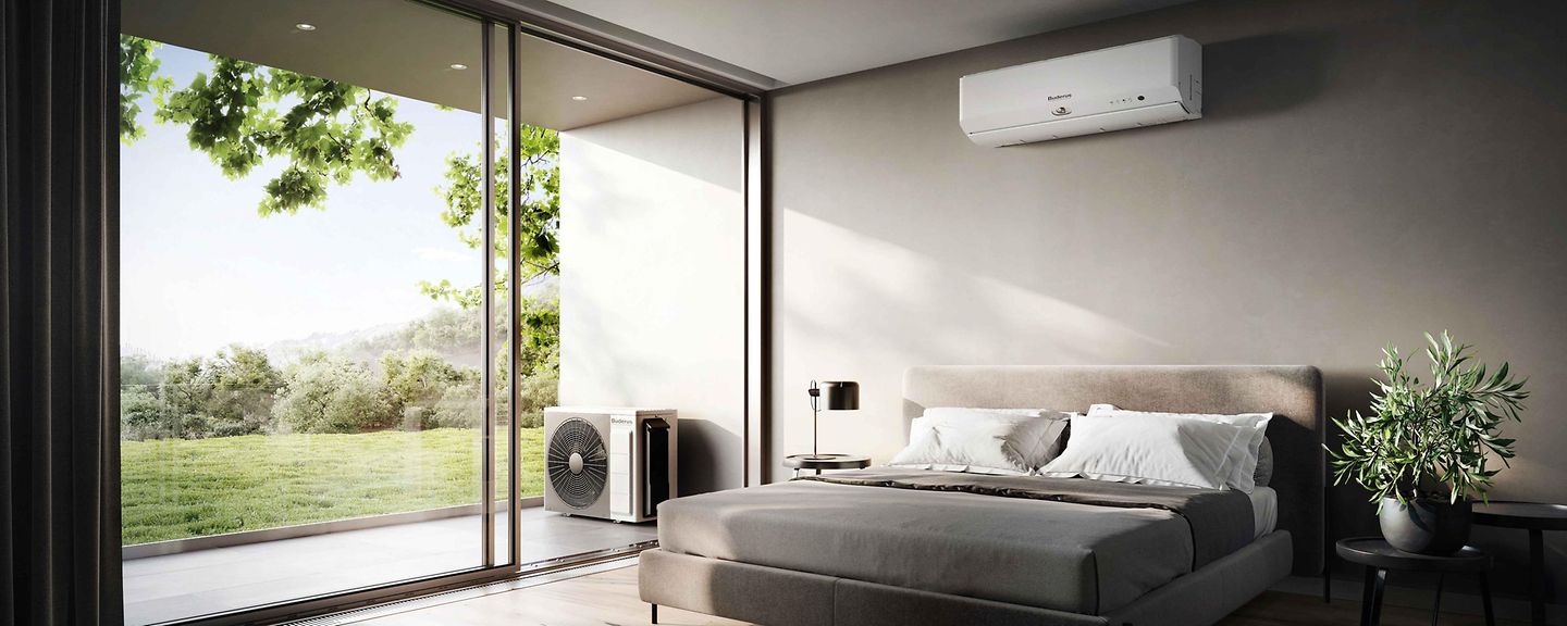 Schlafzimmer mit Buderus Klimaanlage