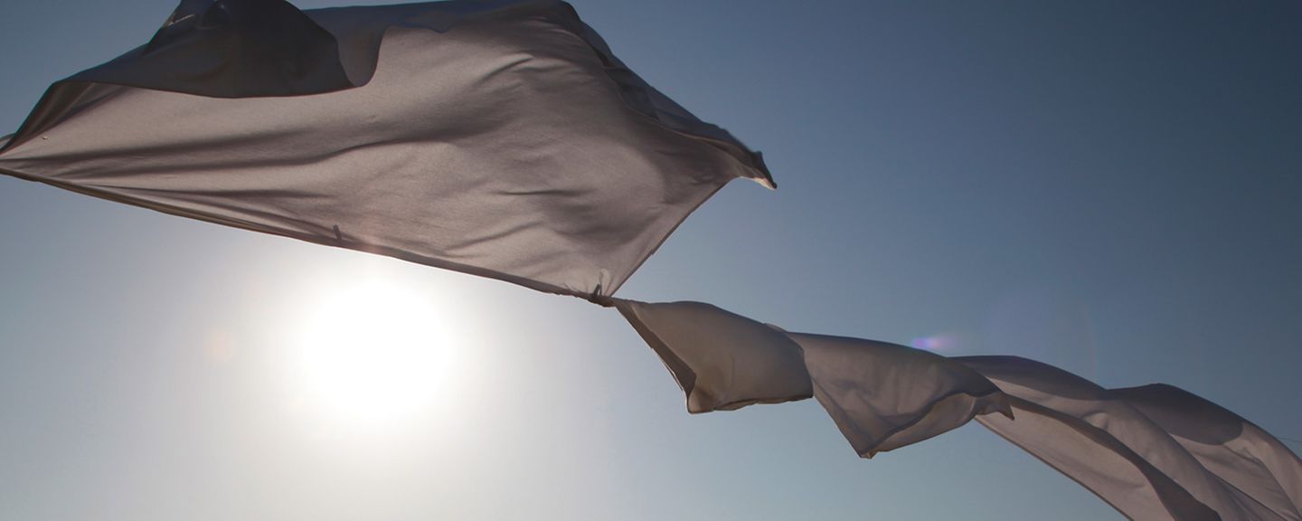 Wäscheleine im Wind