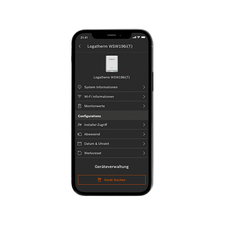 MyBuderus Installateur-Zugang Anzeige