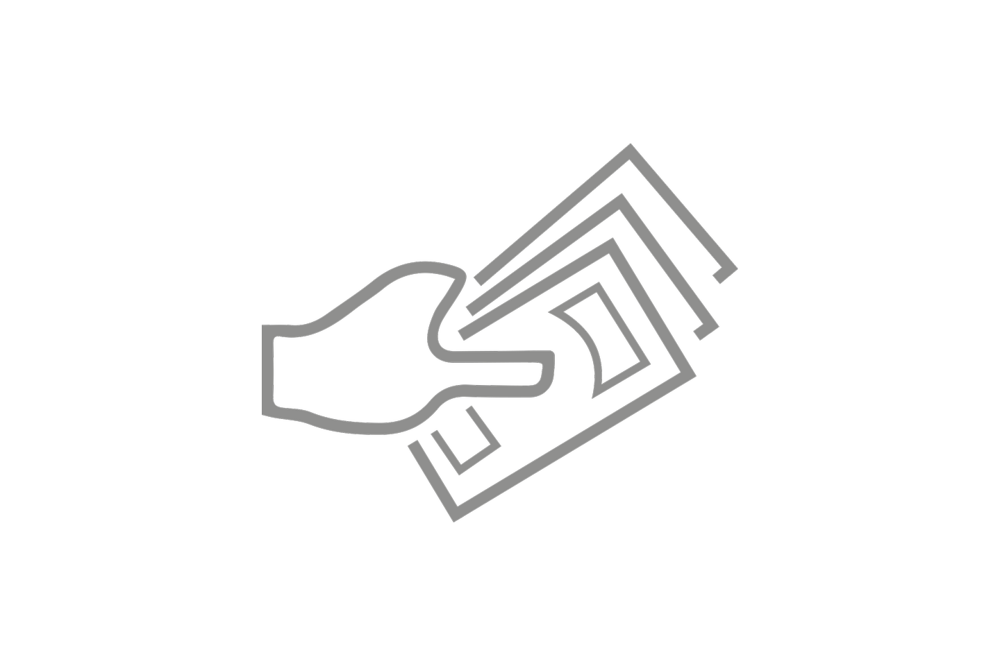 Icon Hand mit Geldscheinen